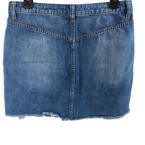 UO BDG Denim Mini Skirt Button Front Patch Pocket Sz M Medium Wash 100% Cotton - Picture 5 of 7